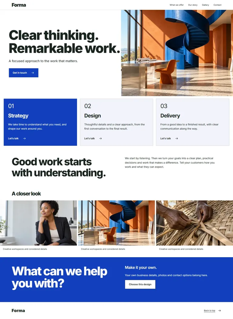 Forma business website design concept